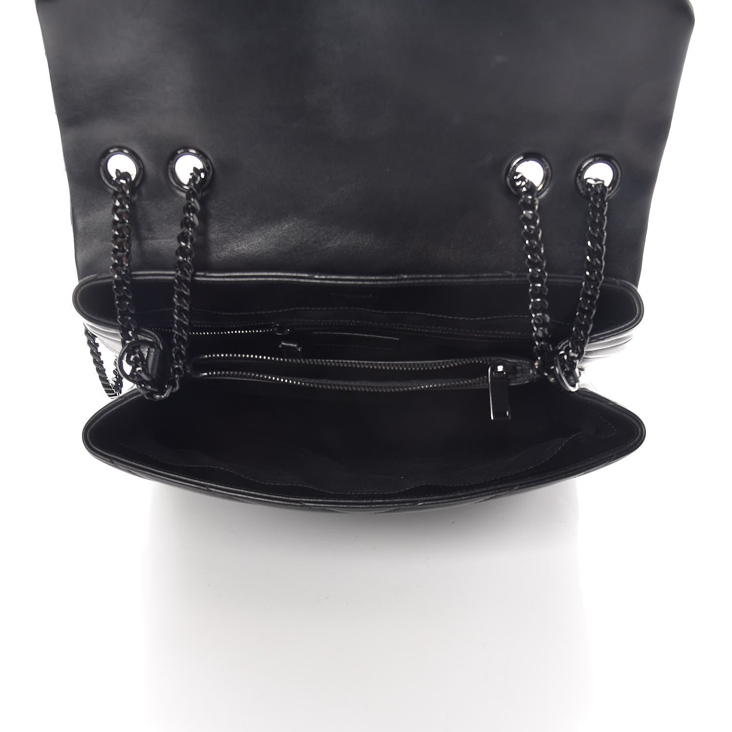 Saint Laurent Calfskin Y Quilted Monogram Medium Loulou Chain Satchel Black 5 of 15
