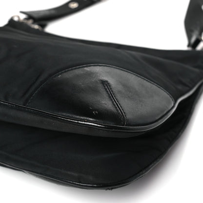 Prada Tessuto Nylon Soft Calf Shoulder Bag Black 8 of 10