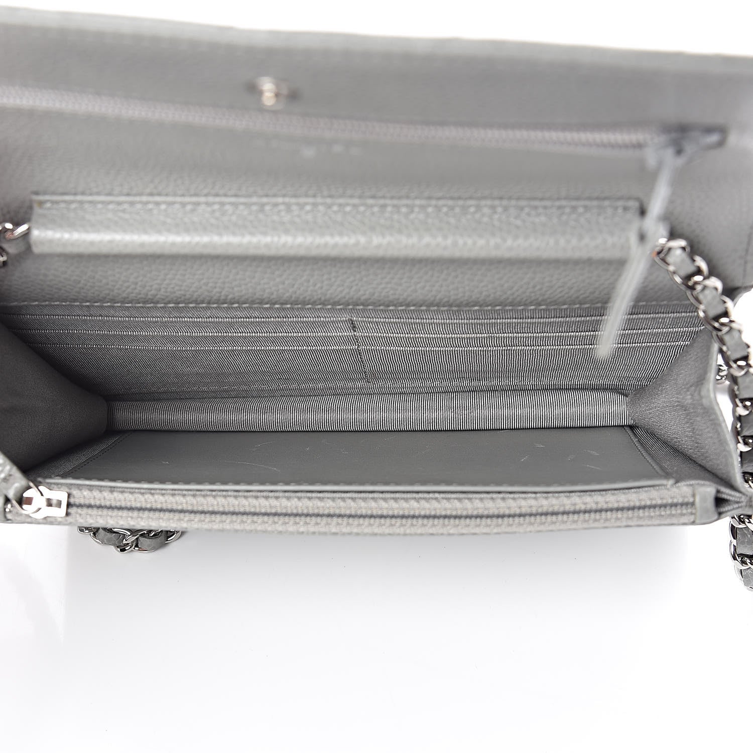 Chanel Caviar Quilted Wallet on Chain WOC Grey 5 of 11