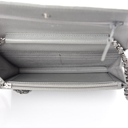 Chanel Caviar Quilted Wallet on Chain WOC Grey 5 of 11