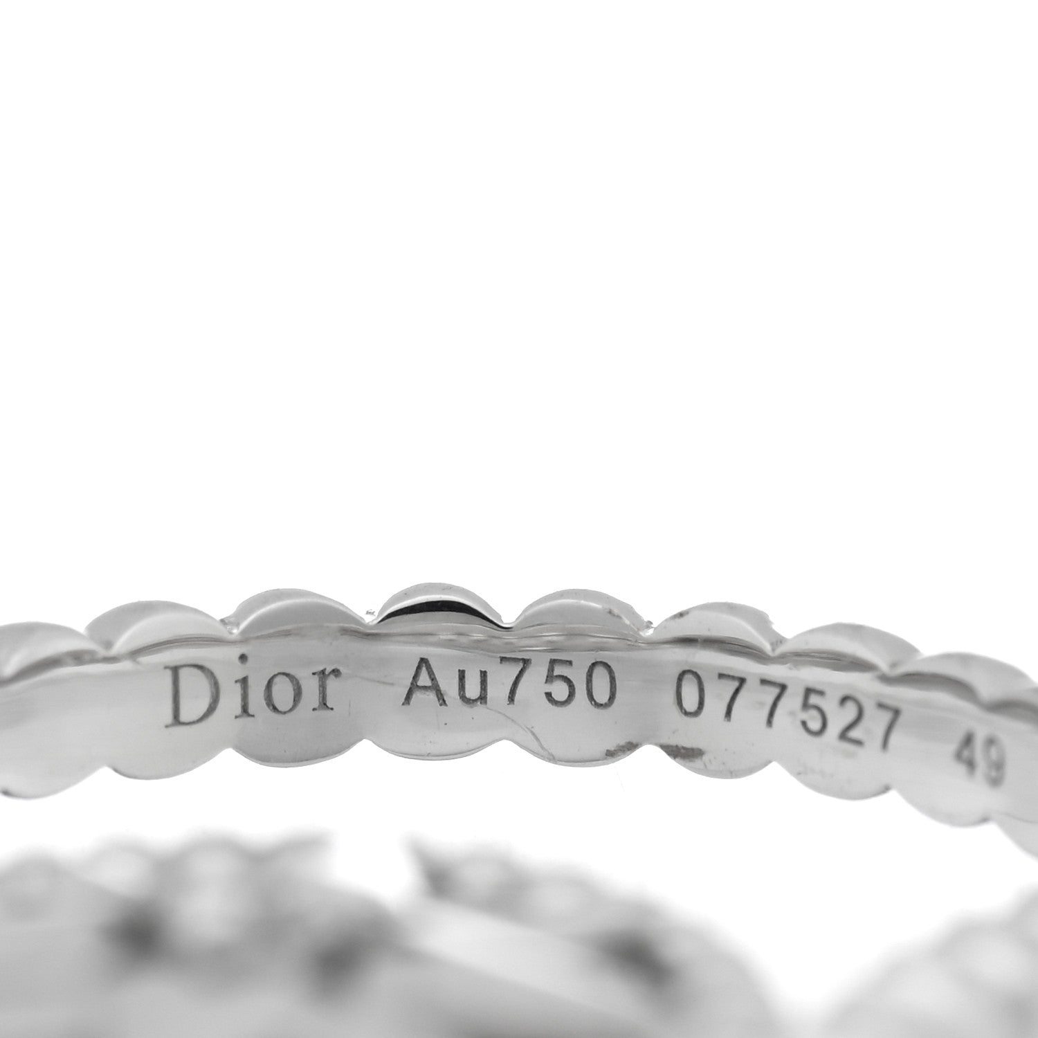 Christian Dior 18K White Gold Diamond Rose Des Vents Pave Ring 49 5 5 of 6