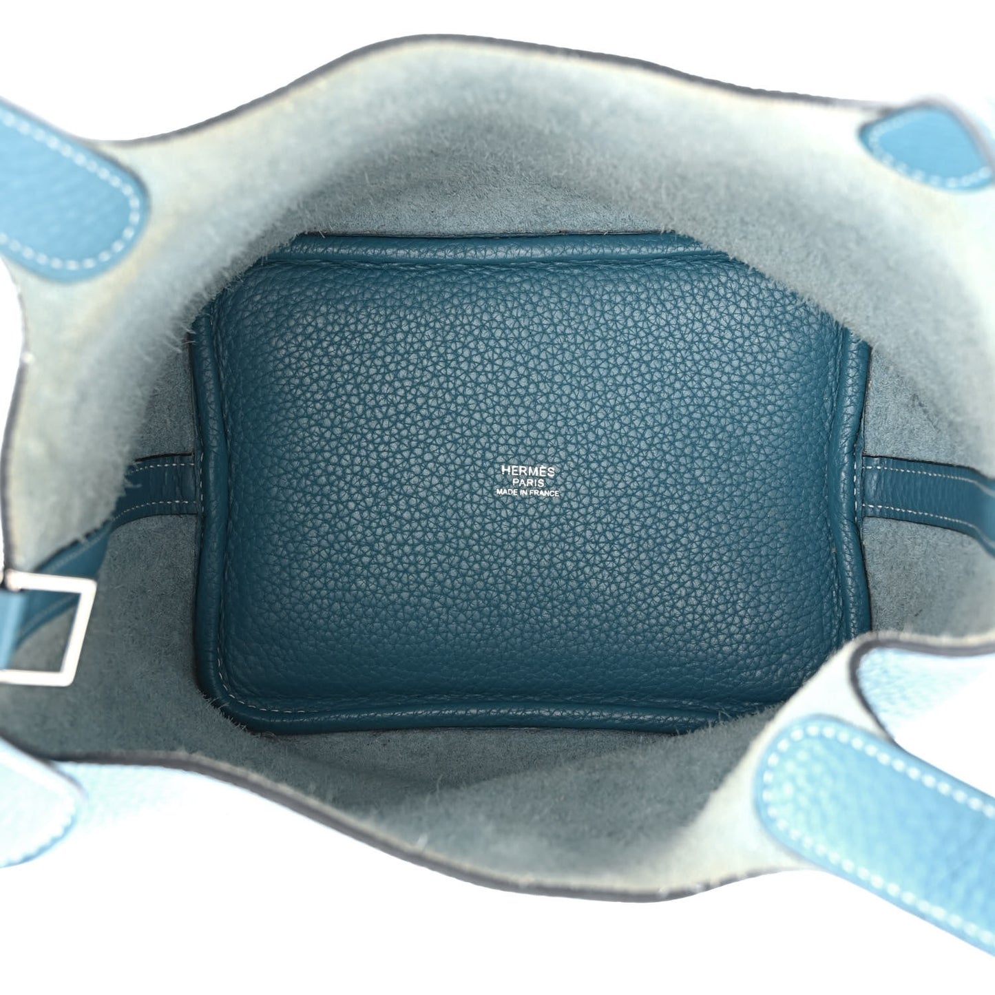 Taurillon Clemence Picotin Lock 18 PM Blue Jean