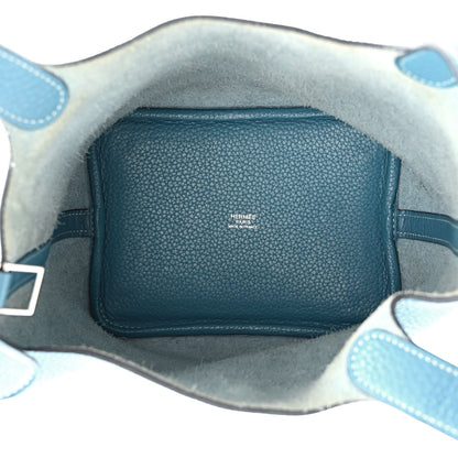 Hermes Taurillon Clemence Picotin Lock 18 PM Blue Jean 5 of 10