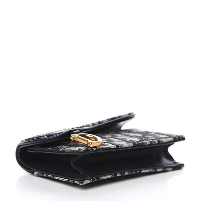 Christian Dior Oblique Saddle Card Holder Blue 3 of 7