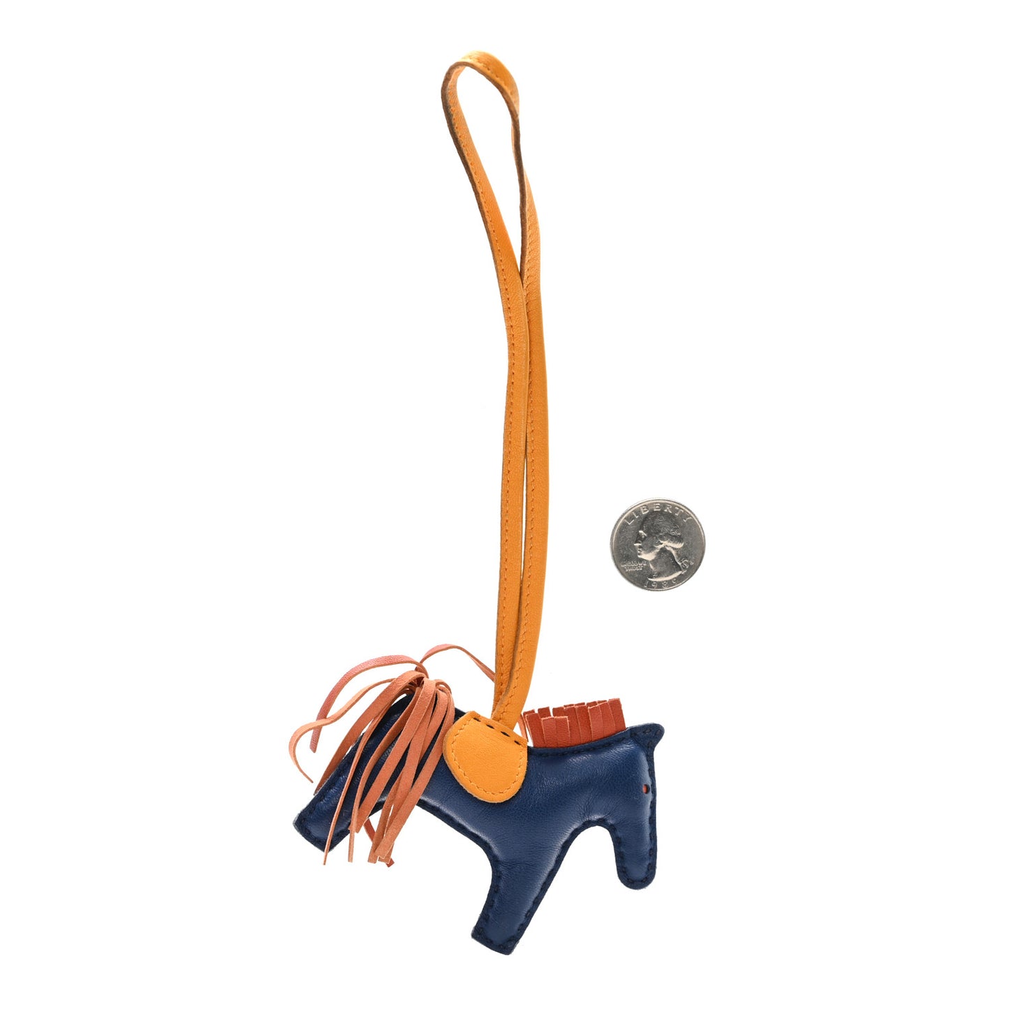 Milo Lambskin Grigri Rodeo Horse Bag Charm PM Bleu De Malte Cornaline Jaune D'or