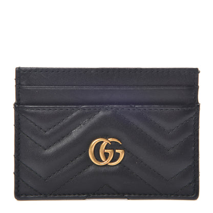 Gucci Calfskin Matelasse GG Marmont Card Holder Black 1 of 7