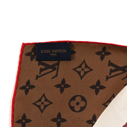 Louis Vuitton Silk Monogram Kabuki Sticker Square Scarf 2 of 3