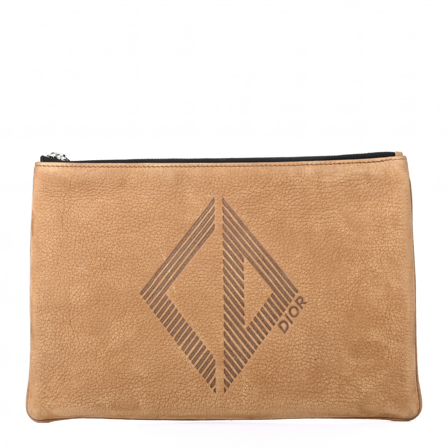 Christian Dior Suede Zip Pouch Beige 1 of 7