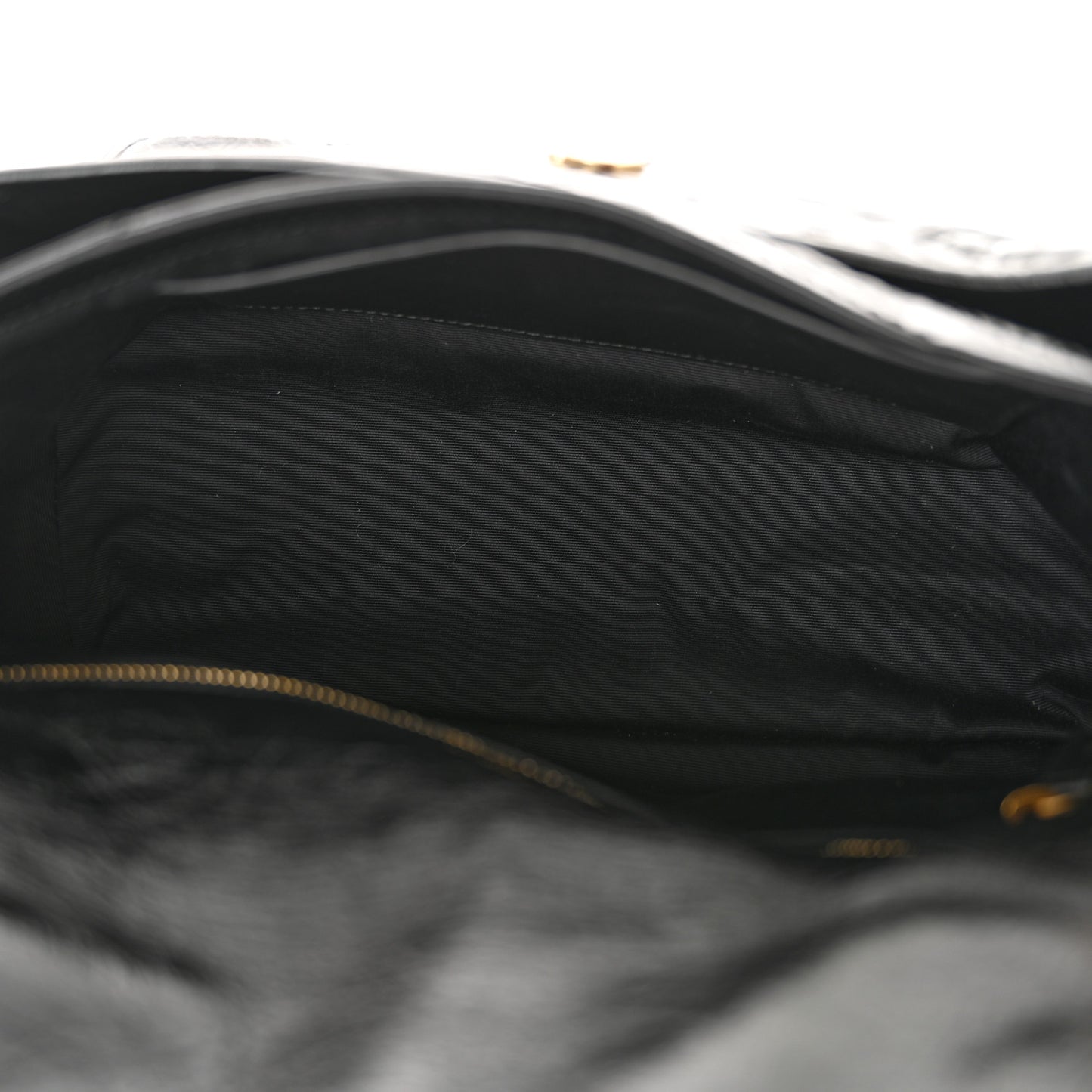 Crinkled Calfskin Matelasse Monogram Medium Niki Chain Satchel Black