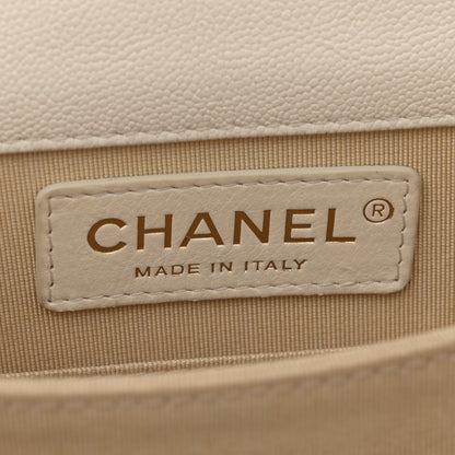 Chanel Caviar Quilted North South Boy Flap White 6 of 14