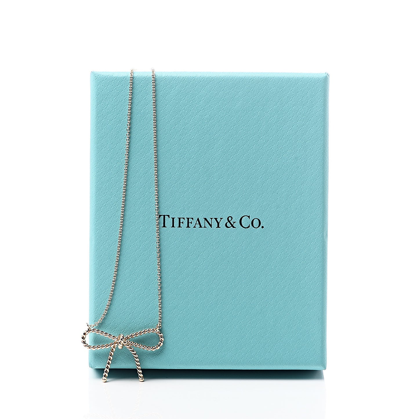 18K Rose Gold Twist Bow Pendant Necklace