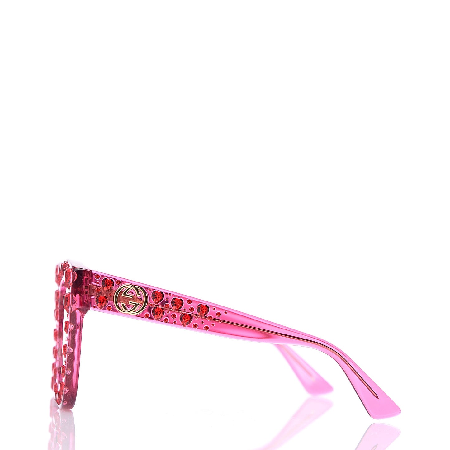 Acetate Crystal Heart GG0116S Sunglasses Fuchsia
