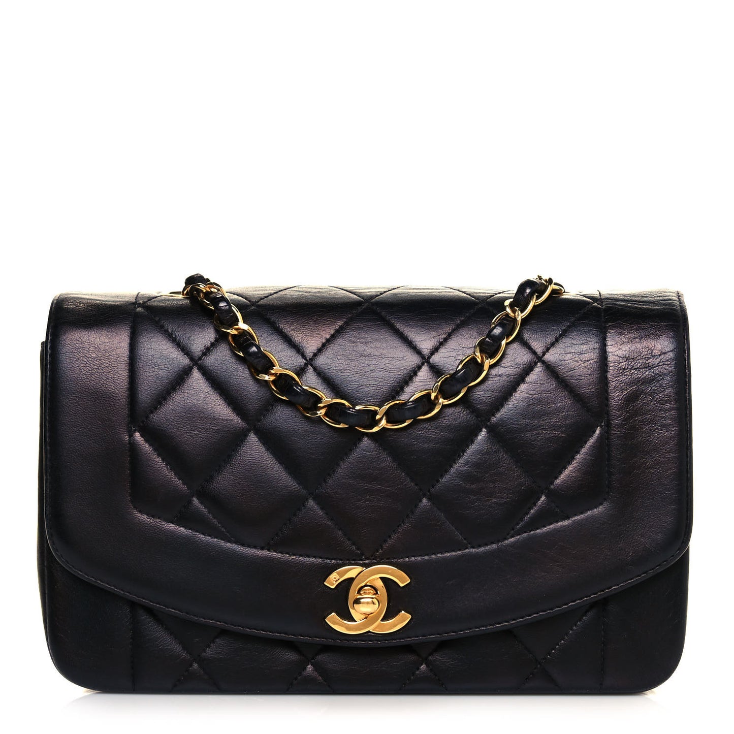 Lambskin Quilted Small Single Flap Black