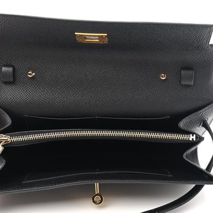 Hermes Epsom Kelly Wallet To Go Black 5 of 6