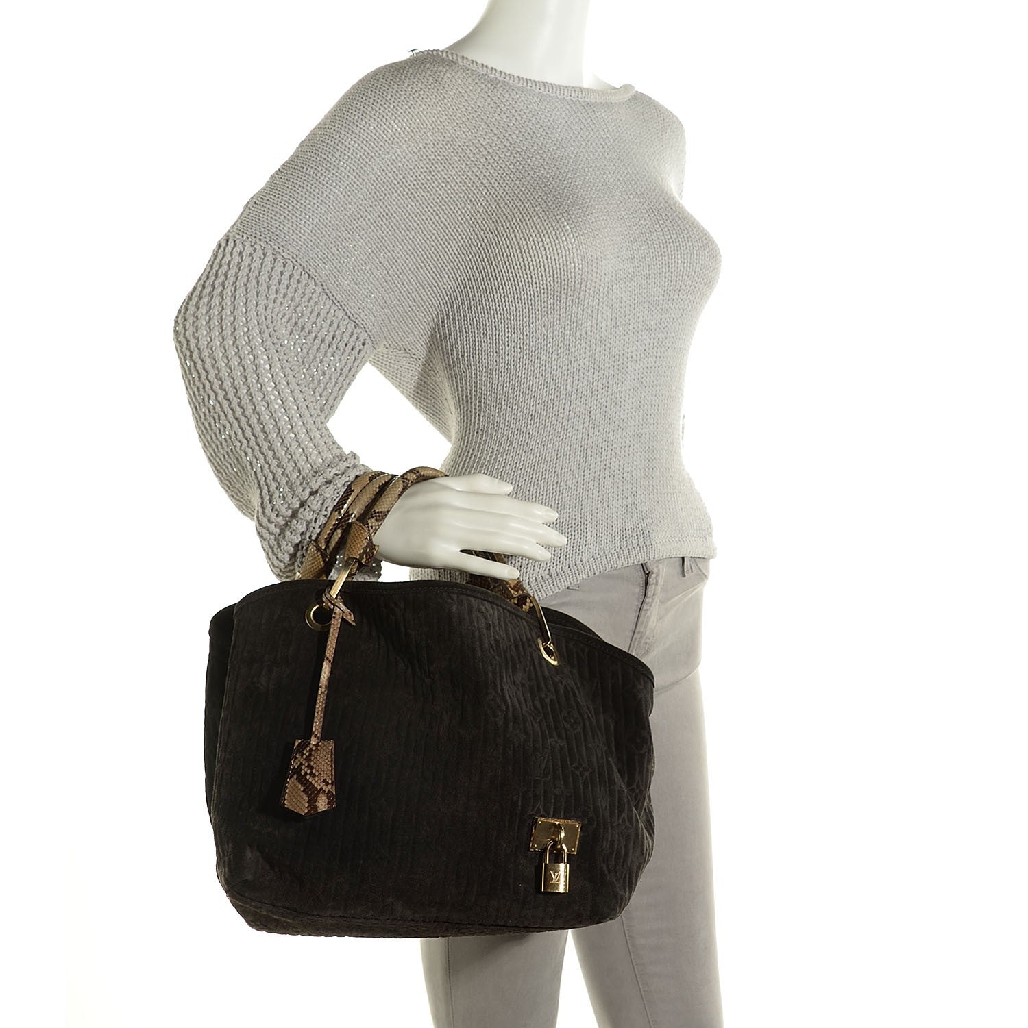 Louis Vuitton Monogram Suede Embossed Whisper PM Kohl 2 of 17