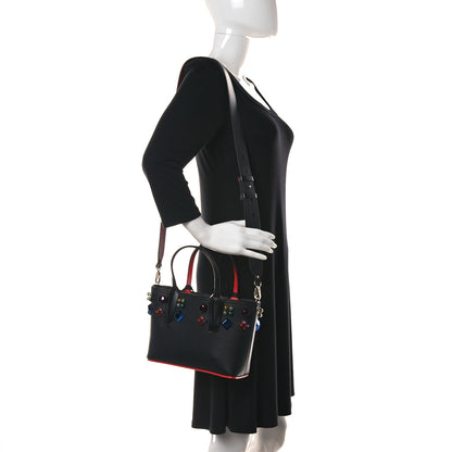 Christian Louboutin Calfskin Embellished Mini East West Cabata Tote Black 2 of 12