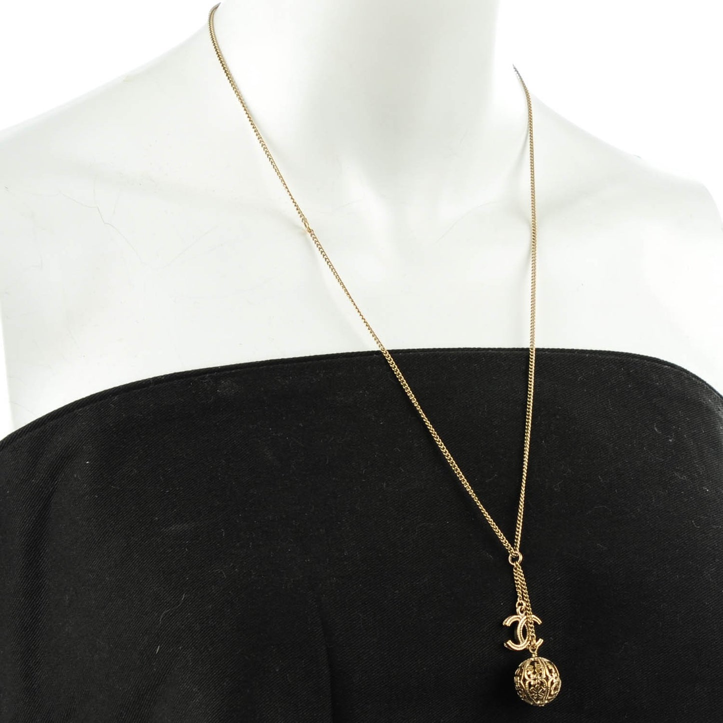 CC Ball Pendant Necklace Gold