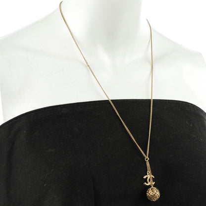 Chanel CC Ball Pendant Necklace Gold 3 of 5