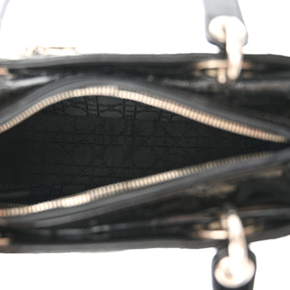 Christian Dior CHRISTIAN DIOR Patent Cannage Medium Lady Dior Black 5 of 11