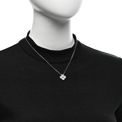 Van Cleef & Arpels 18K White Gold Diamond Vintage Alhambra Pendant Necklace 2 of 6