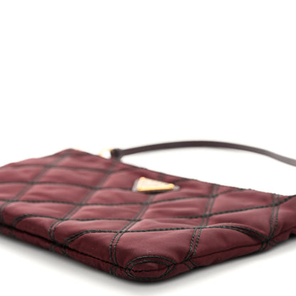 Prada Tessuto Nylon Quilted Pochette Bag Granato 9 of 9