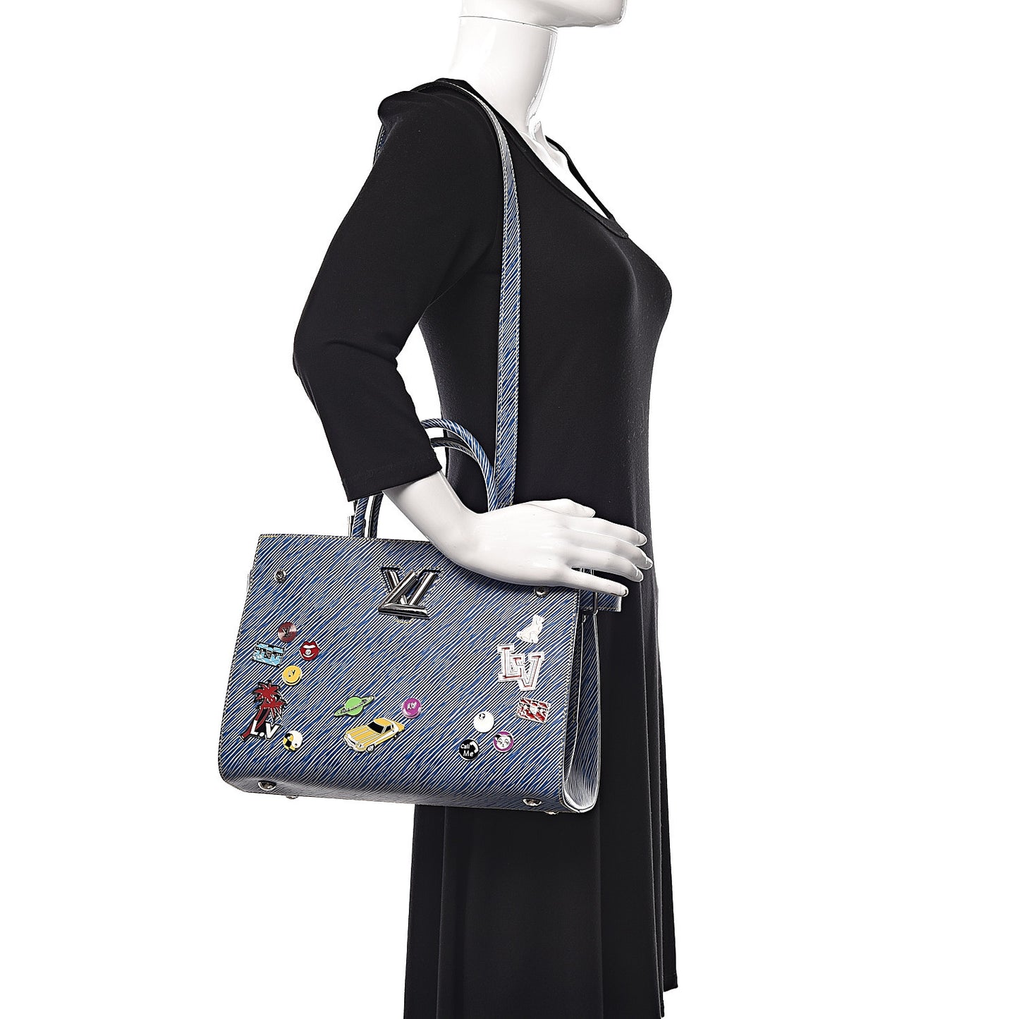 Epi Pins Twist Tote Denim Light
