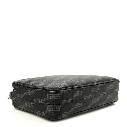 Balenciaga Coated Canvas BB Monogram Medium Signature Camera Bag Black Grey 4 of 13
