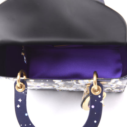 Christian Dior Smooth Calfskin Raqib Shaw Medium Lady Dior Navy Multicolor 4 of 9