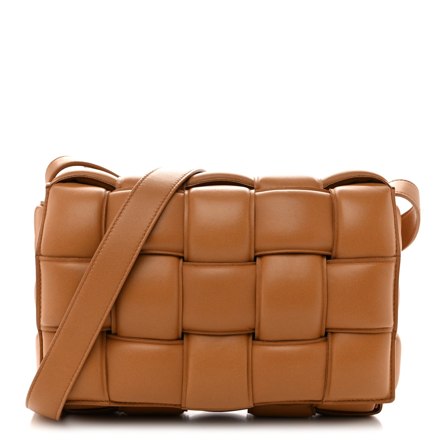 Bottega Veneta Nappa Maxi Intreccio Padded Cassette Crossbody Bag Caramel 1 of 10