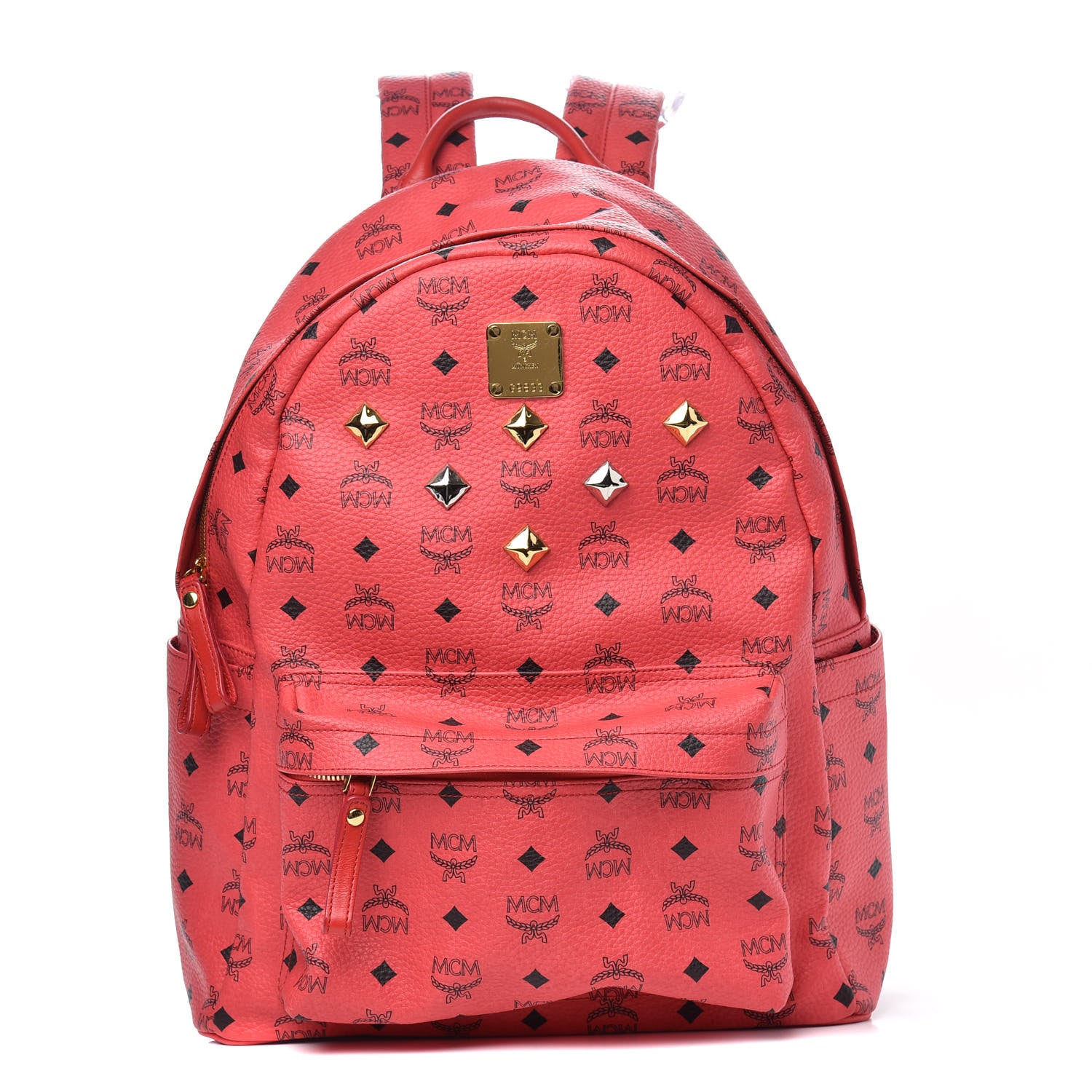 MCM Visetos Medium Sprinkle Stud Stark Backpack Corail 1 of 9