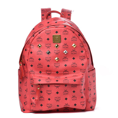 MCM Visetos Medium Sprinkle Stud Stark Backpack Corail 1 of 9