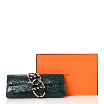 Hermes Matte Niloticus Crocodile Egee Clutch Vert Fonce 8 of 8
