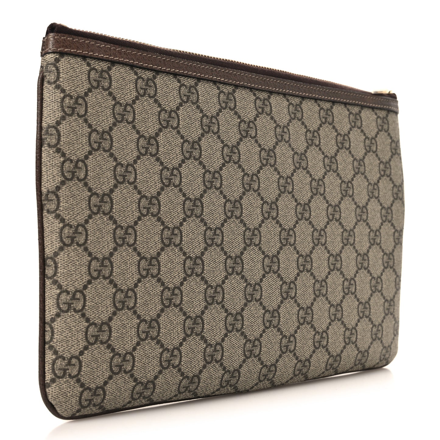 GG Supreme Monogram Large Ophidia Pouch Clutch Brown