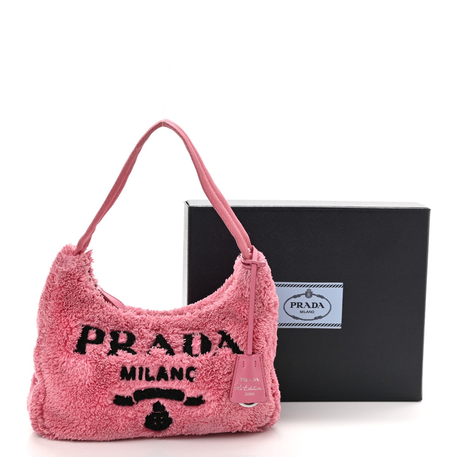 Prada Terry Cloth Mini Re-Edition 2000 Bag Petalo Black 12 of 12