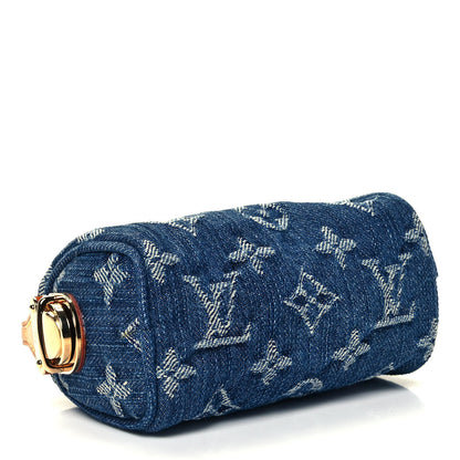 Louis Vuitton Monogram Denim Pochette Speedy PM Key Holder Blue 4 of 6