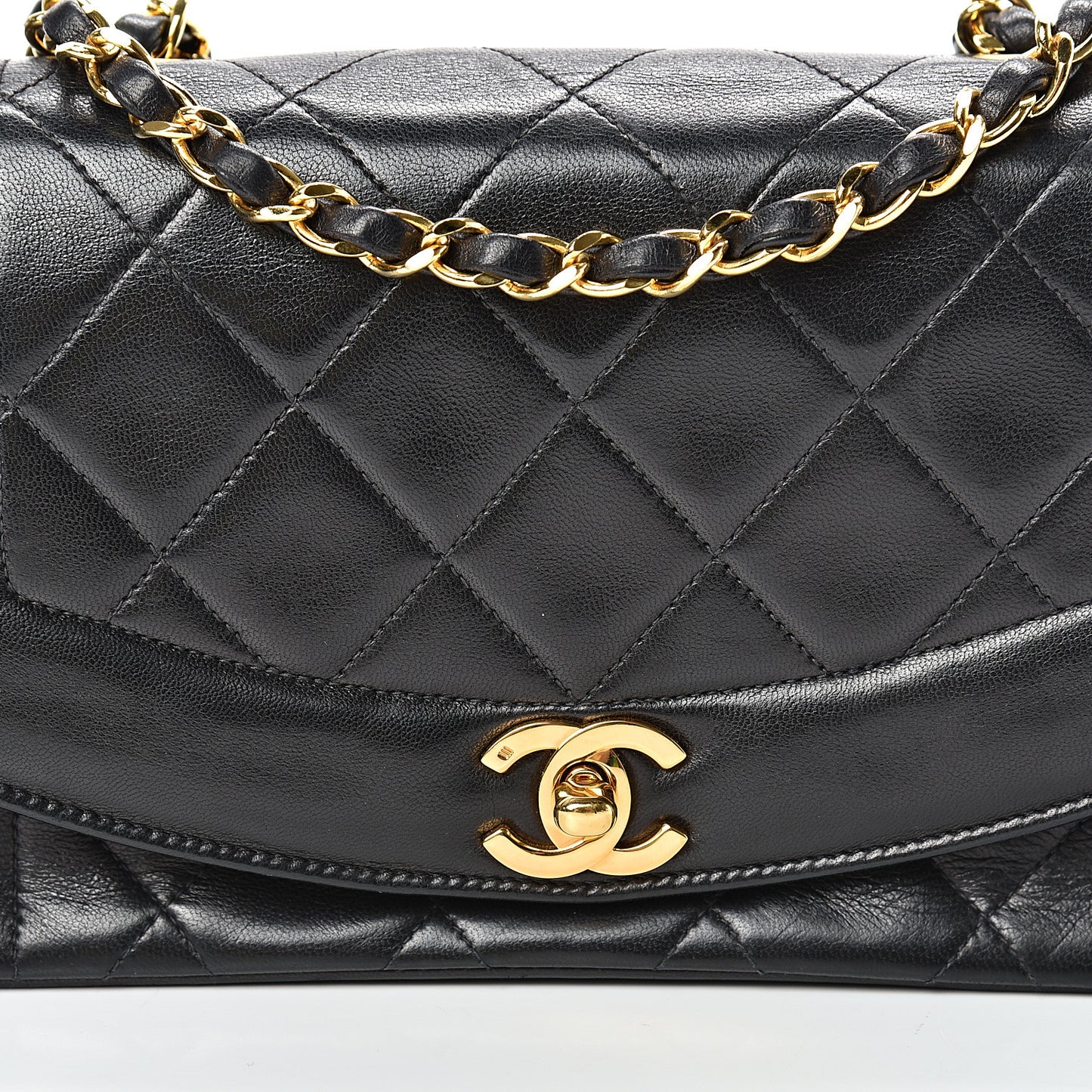 Lambskin Quilted Small Single Flap Black