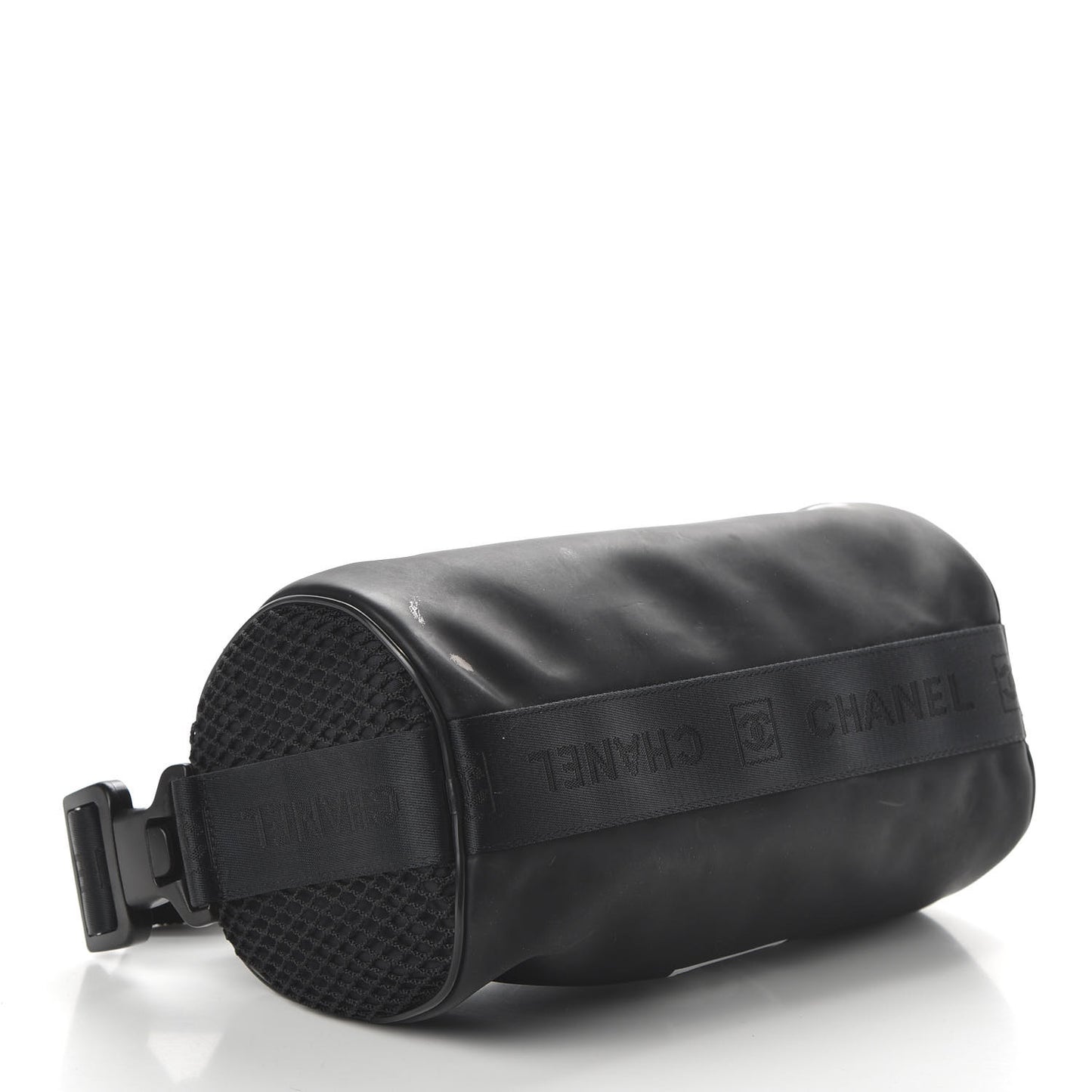 Rubber Nylon Mesh Small Sport Duffle Black