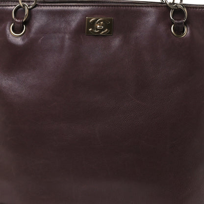 Chanel Lambskin North South Tote Burgundy 7 of 9