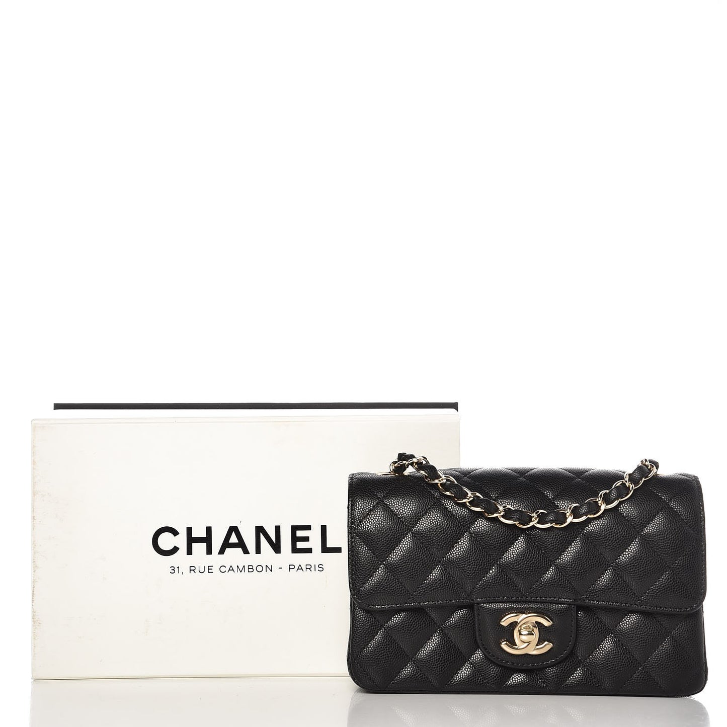 Caviar Quilted Mini Rectangular Flap Black