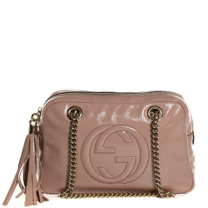 Gucci Soft Patent Small Soho Bowler Dark Cipria 1 of 9