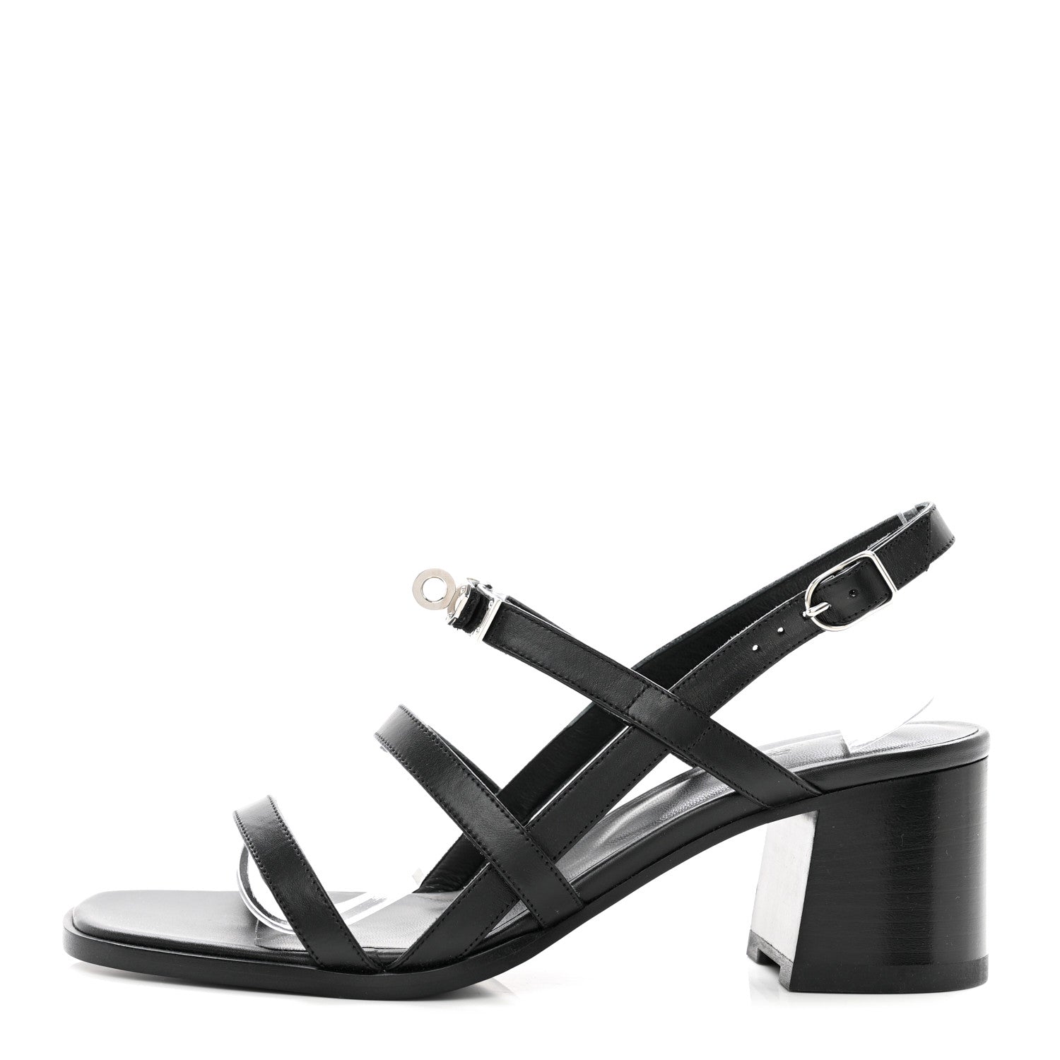 Hermes Calfskin Eve 60 Sandals 40 Black 1 of 7