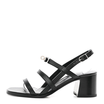 Hermes Calfskin Eve 60 Sandals 40 Black 1 of 7
