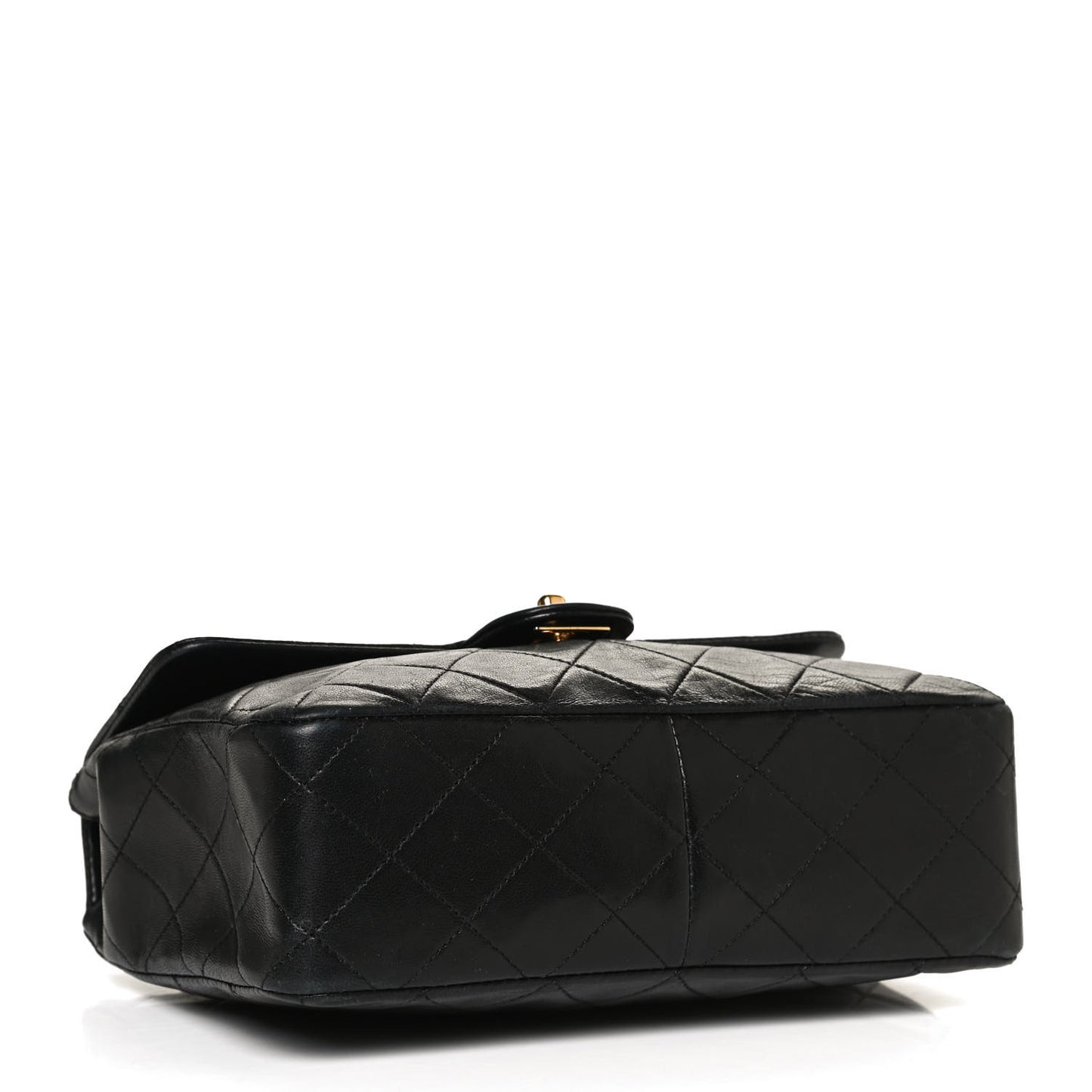 Lambskin Quilted Small Single Flap Black