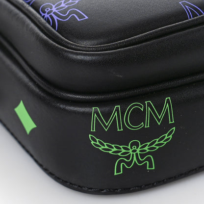 MCM Calfskin Color Splash Mini Crossbody Black Purple Green 7 of 9