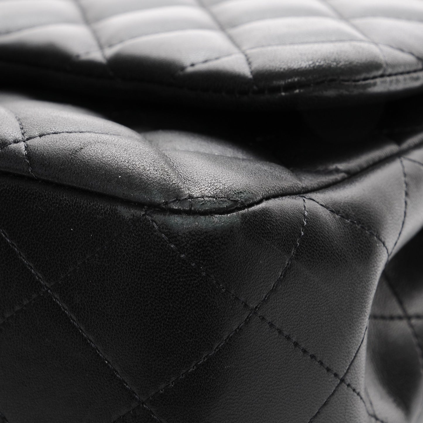 Lambskin Quilted Jumbo Single Flap Black
