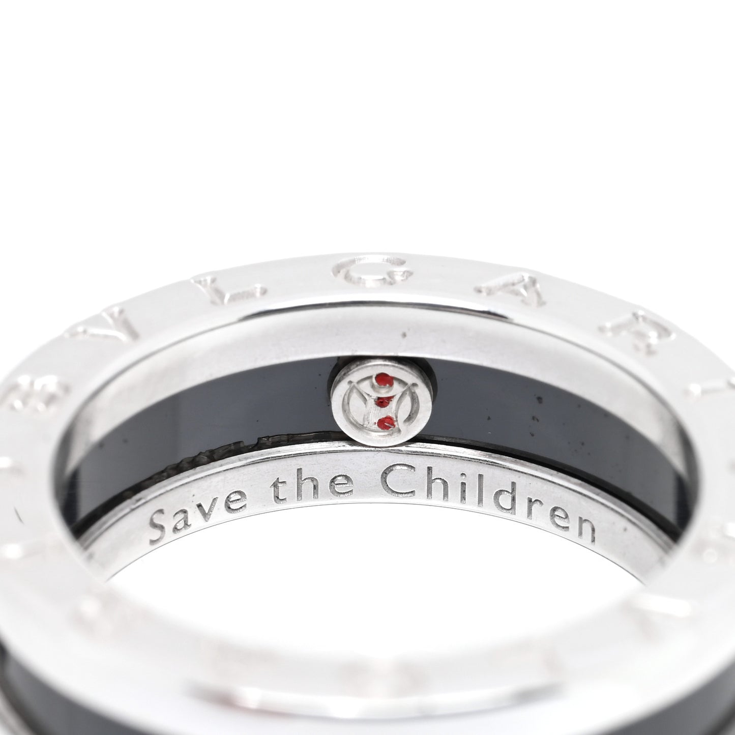 Sterling Silver Ceramic Save The Children One-Band Ring 52 6