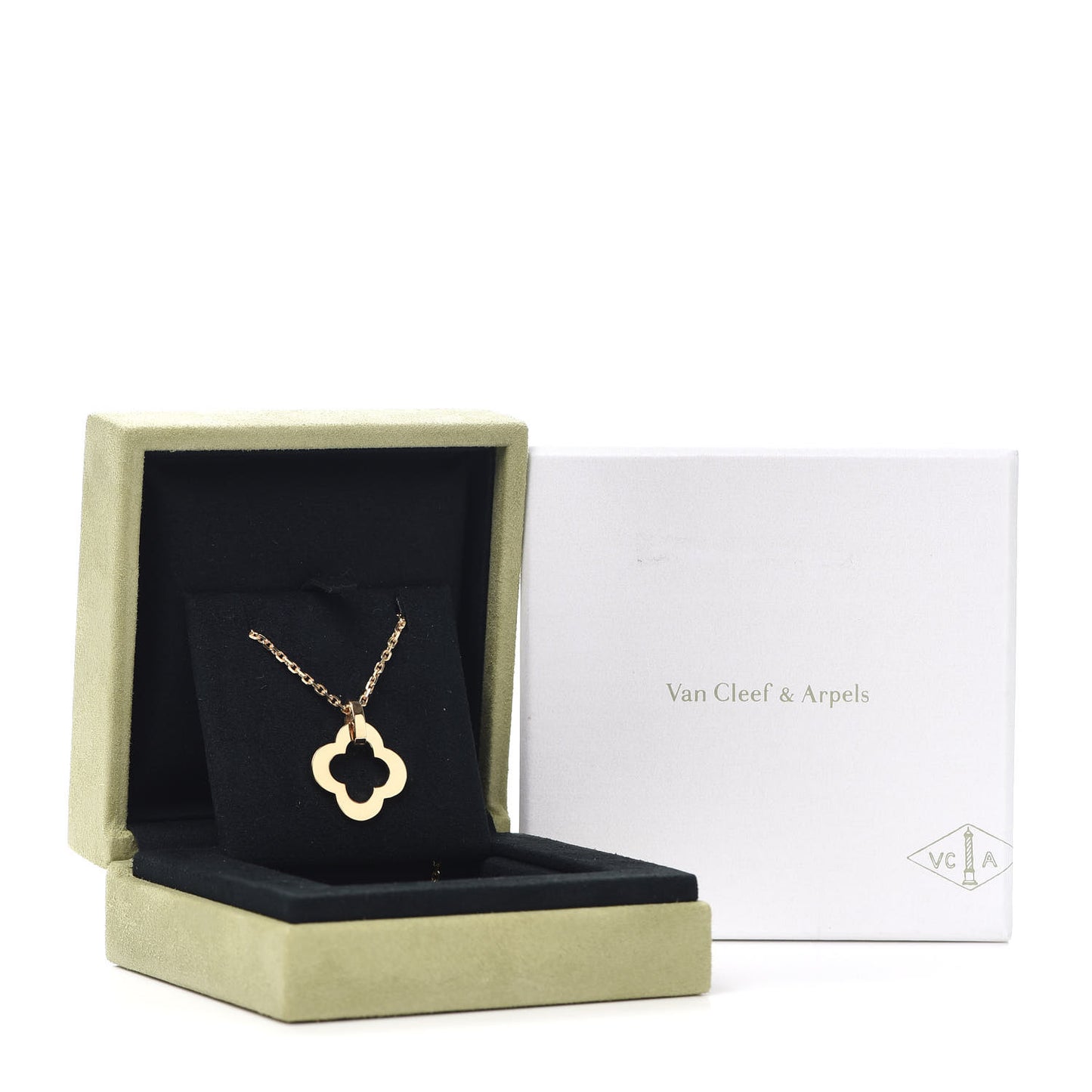 18K Yellow Gold Byzantine Alhambra Pendant Necklace