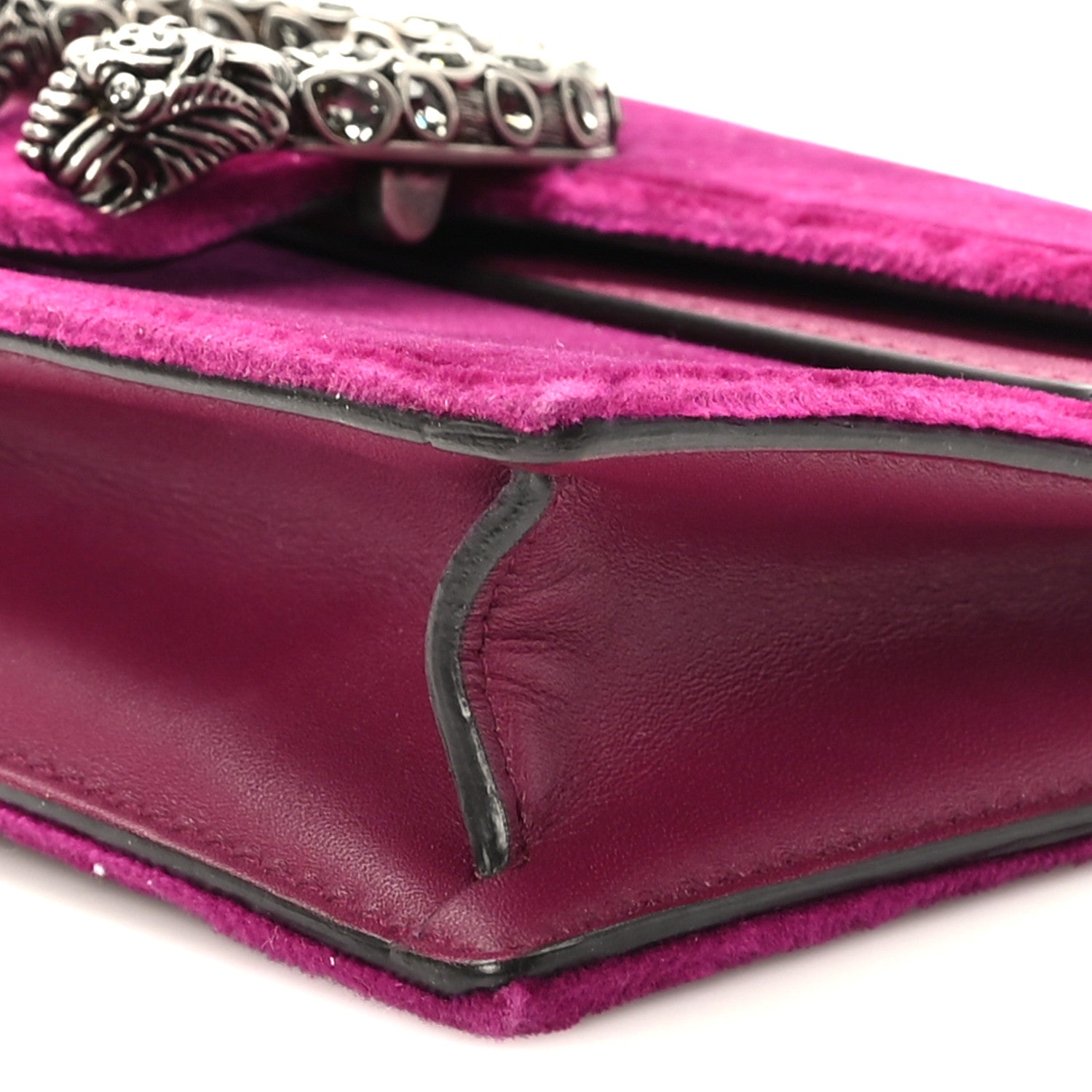 Gucci Velvet Super Mini Dionysus Shoulder Bag Fuchsia Violet Cyclamen 8 of 8