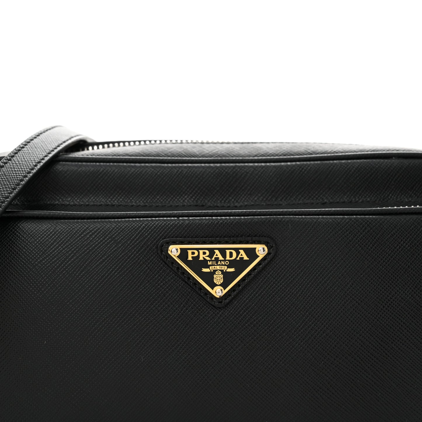 Saffiano Lux Camera Case Crossbody Bag Black