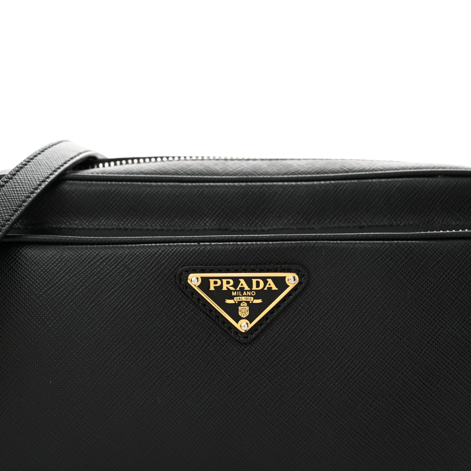 Prada Saffiano Lux Camera Case Crossbody Bag Black 8 of 12